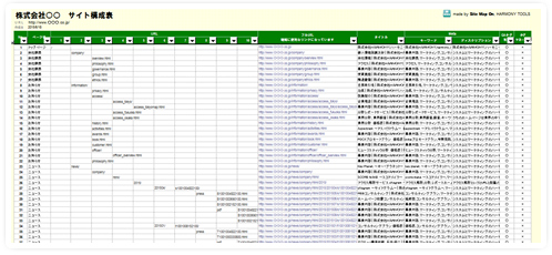 Site Map On構成表サンプル